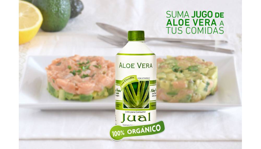 Tarteletas de salmón, palta y aloe vera